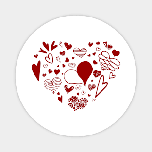 Valentines Day Heart Out of Small Hearts Magnet